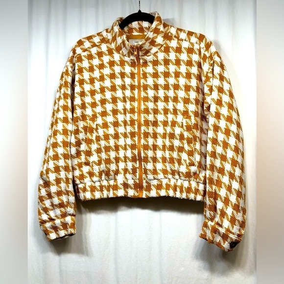 HERSY Gold White Bomber Style Jacket Full Zip Style HJ0019A Size Small - Picture 16 of 16